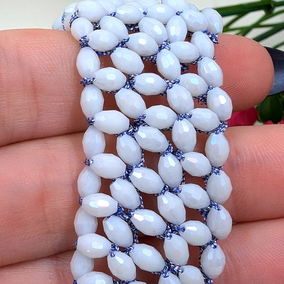 Rush by Denis and Charles Signed Beaded Bib Style Vintage Necklace - Picture 6 of 7